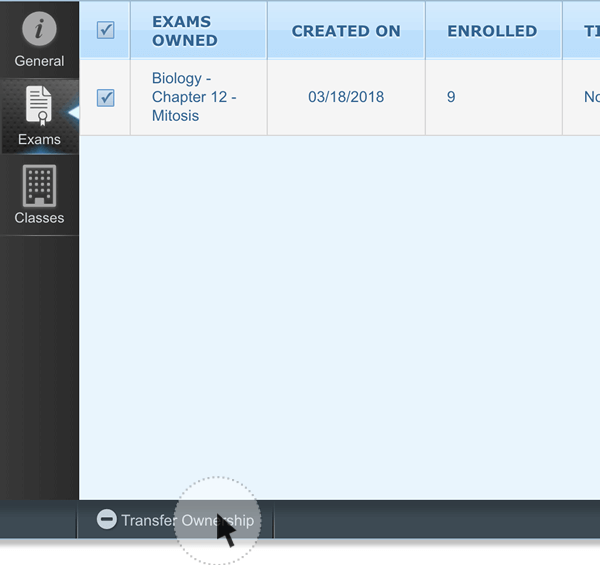 Step 5 - Check the box(es) next to the exam(s) you wish to transfer.